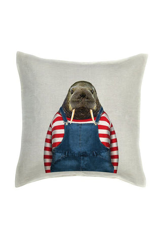 Walrus Cushion Cover - Linen