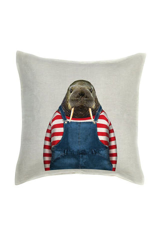 Walrus Cushion Cover - Linen