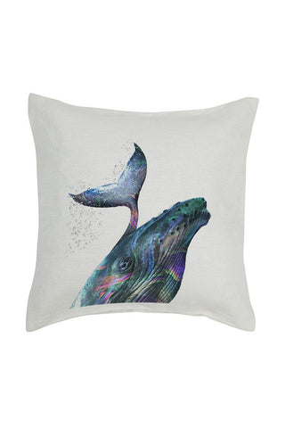 Whale Cushion Cover - Linen
