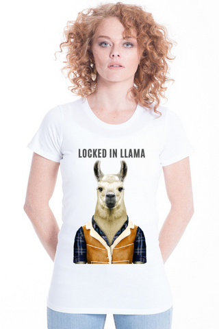 Locked in Llama Women's Fitted Tee