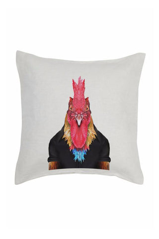 Young Rooster Cushion Cover - Linen